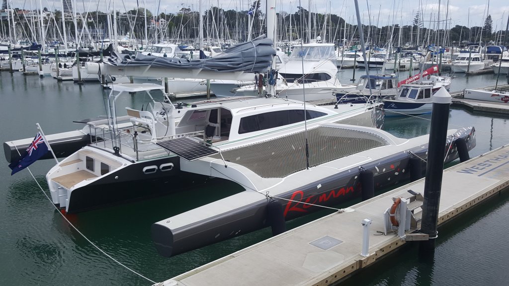 Rapido 60 Trimaran Romanza with Hauraki Fenders