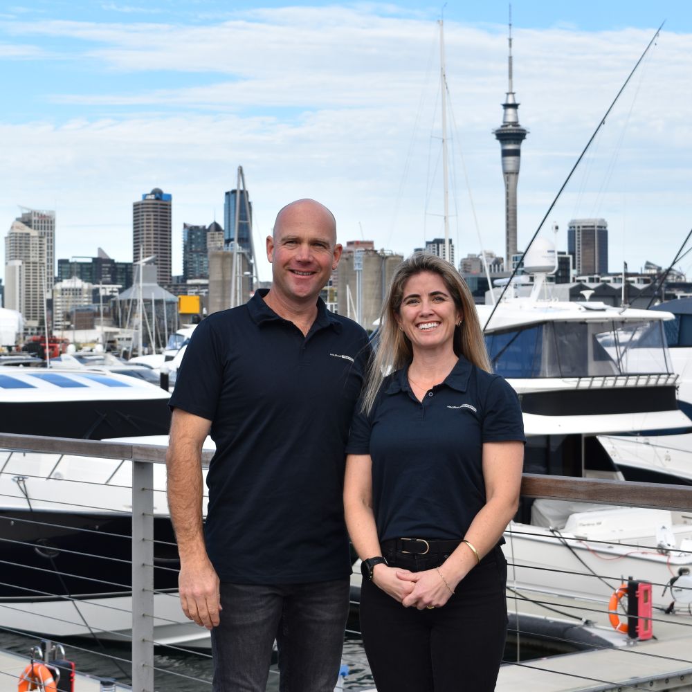 Damon and Jacqui from Hauraki Fenders. Boat fenders inflatable fenders fender covers