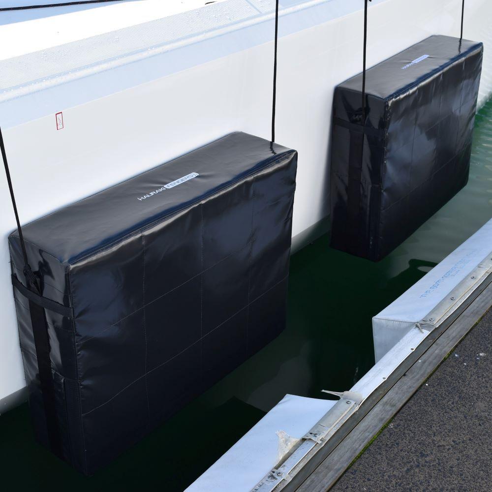 Hauraki Hurricane Fenders - Heavy duty solid foam boat fender - fleece on hull side, double pvc on dock side