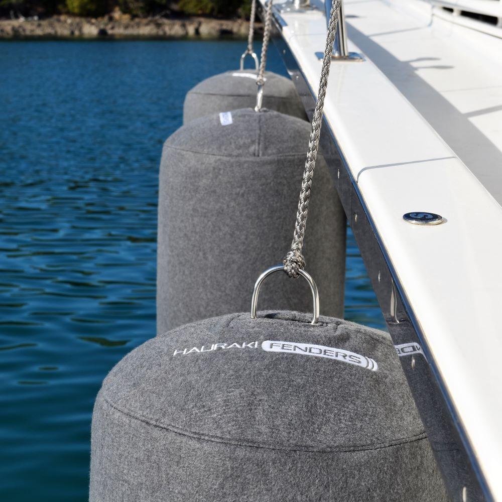 Hauraki Fleece Fender Covers -  Grey Marle fleece covers for inflatable boat fenders